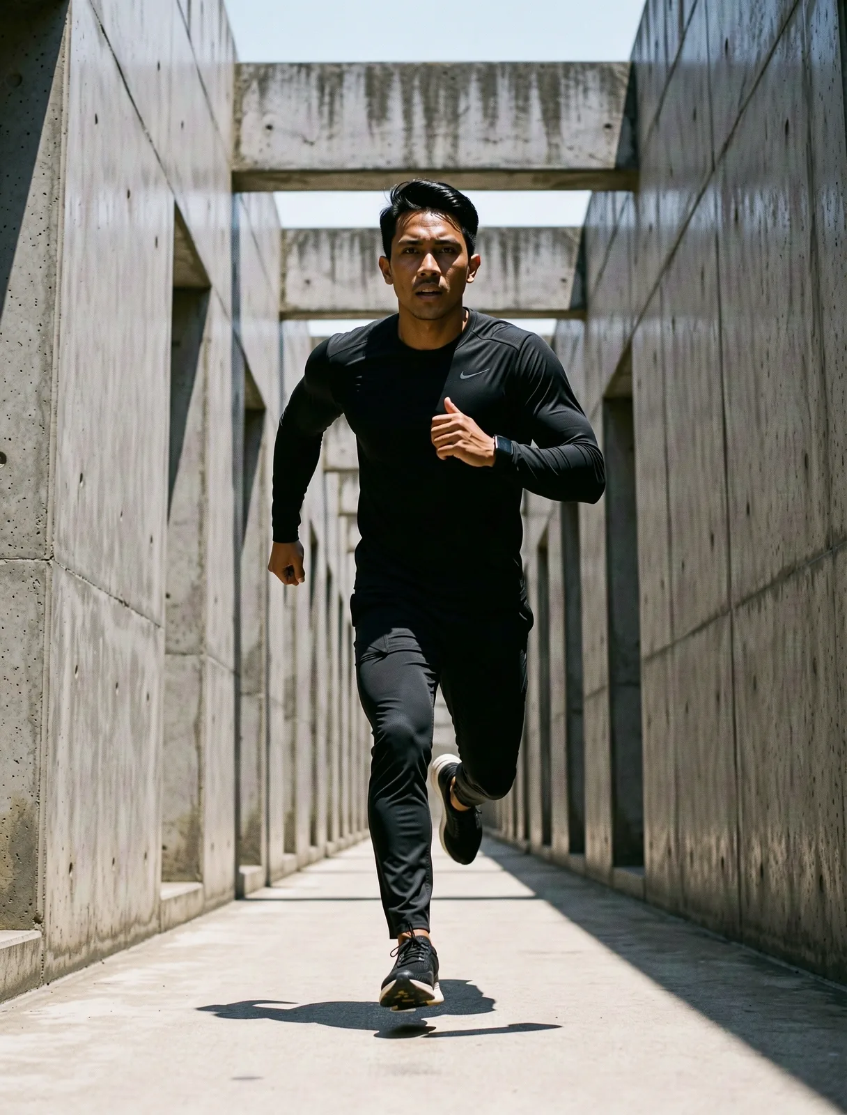Modern Indonesian man in motion